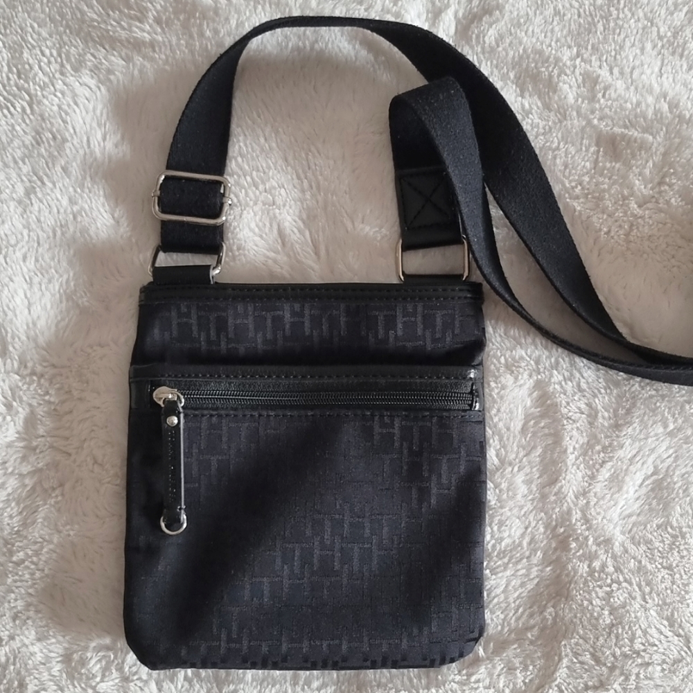 Tommy Hilfiger Vintage Original Monogram Crossbody Bag in Black